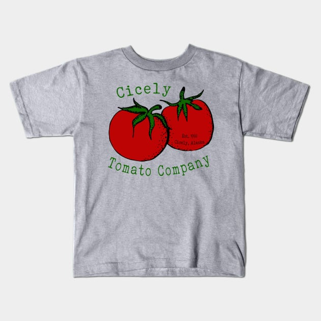 Cicely Tomato Company Northern Exposure Roslyn Kids T-Shirt by SonnyBoyDesigns